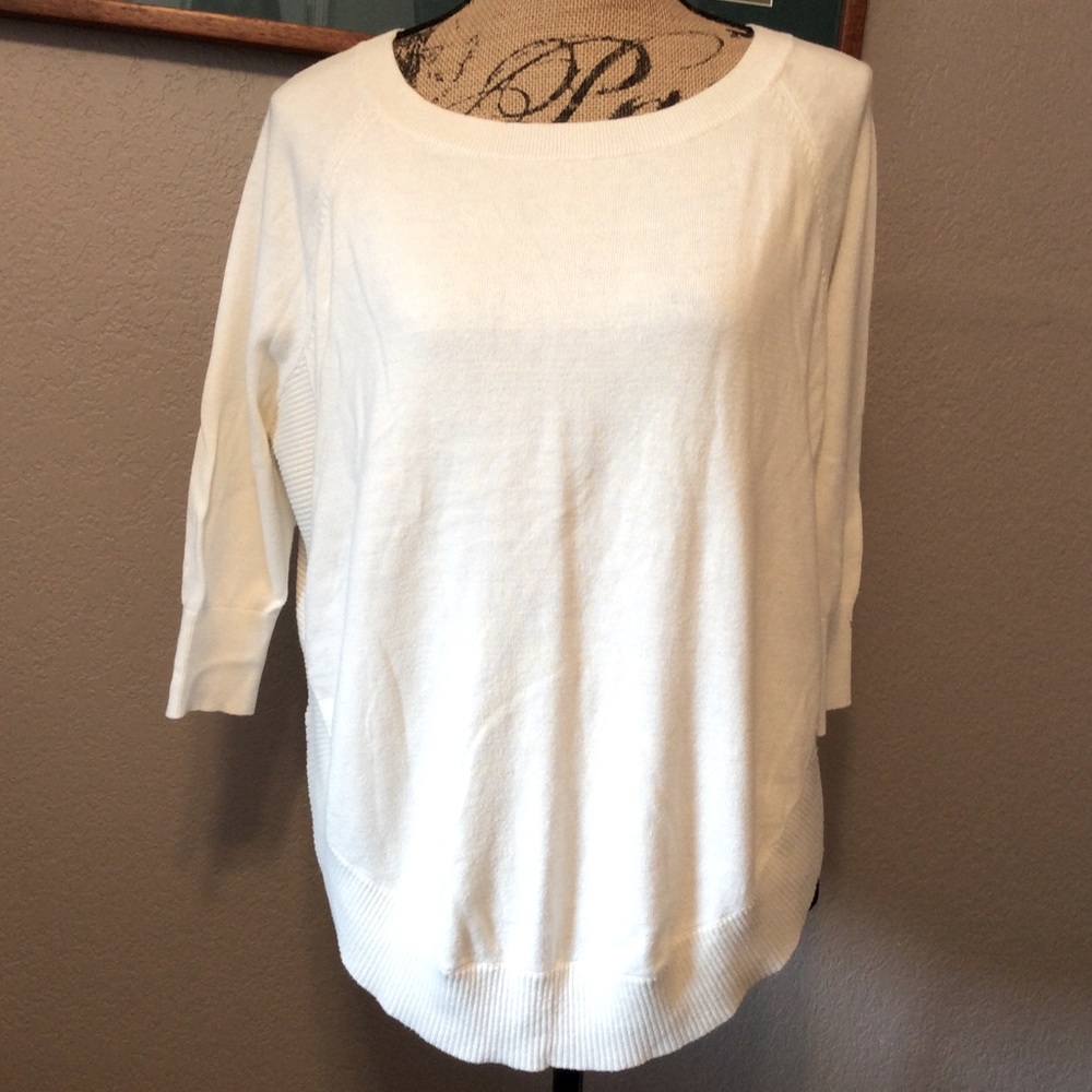 Express white cotton rayon scoop neck 3/4 sleeve Summer top size XS